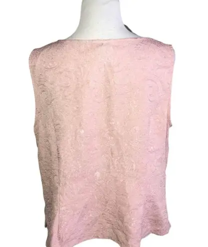 Leslie Fay LESLIE FAYE PINK SLEEVELESS FIGURE FLATTERING TOP SIZE 16W PETITE