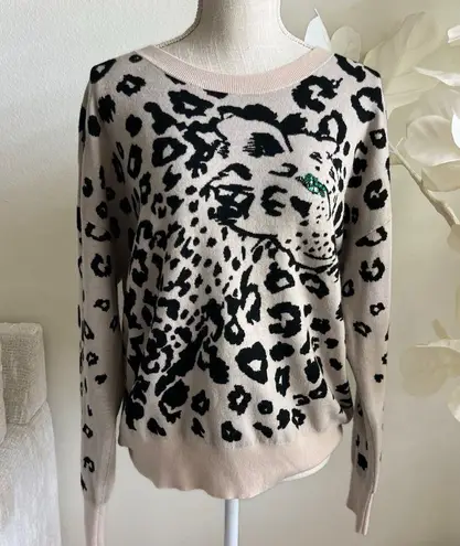 Rebecca Taylor Jacquard Print Pullover Long Sleeve Wool Sweater