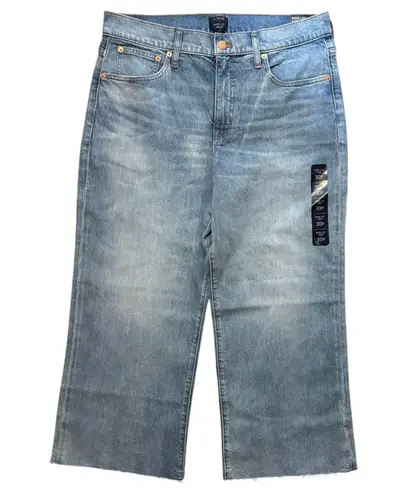 NWT J.Crew Wide Leg Cropped Jean In All Day Stretch Spring Storm Wash Size 30P Blue