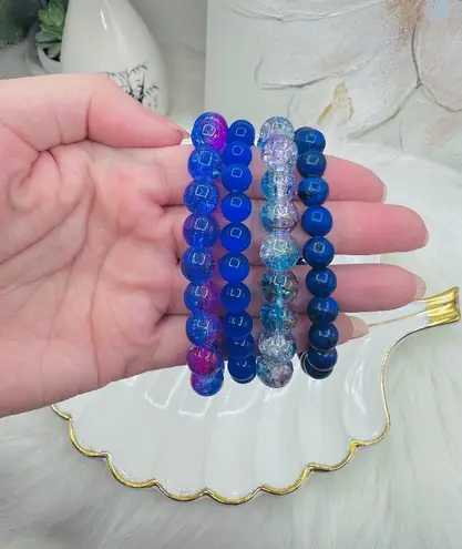 Blue Berry Arm Candy Beaded Bracelets Bundle