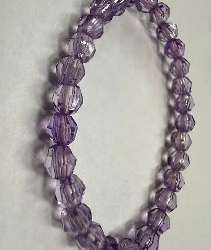 Assorted Stretch Bracelets 3 Piece Shades of Purple Dangle Charms Cross Crown