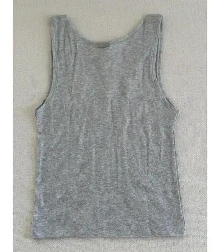 SKIMS Cotton Rib Tank in Light Heather Grey, Size Large