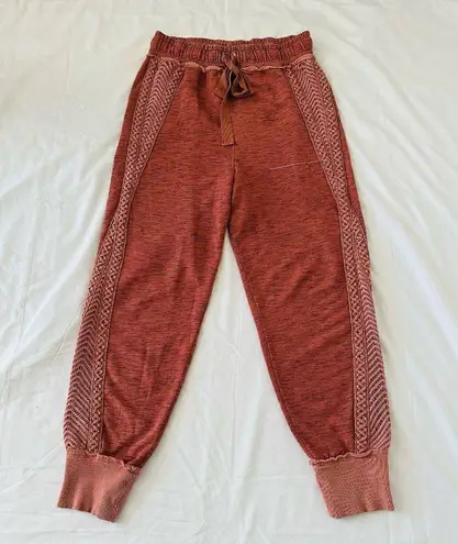 Free People Movement ★ Mountain High Cable Crochet Joggers - Dark Rose ★