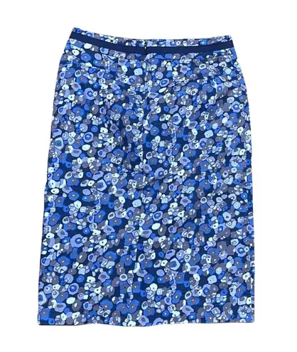 Boden Purple & Blue Woman's Abstract Floral Formal Pencil Skirt Size 4
