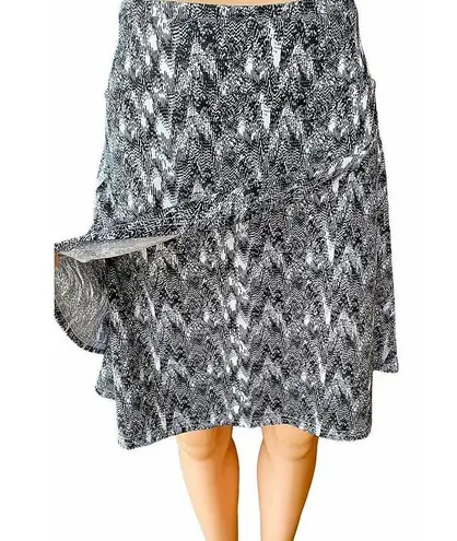 LOLA by AFG Spandex Black White Athletic Mini Skirt with Wrap Front ~ Women's XL