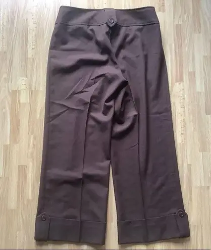 Cache Vintage  brown wide leg crop pants size 0