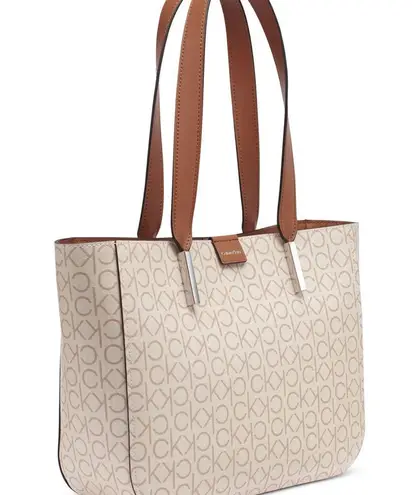 Calvin Klein  Monogram Women’s Khaki Caramel  Tote Bag M - Image 2