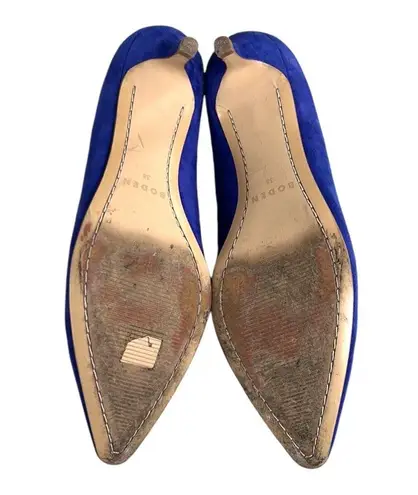 Boden Leather Low Heels Royal Blue Size 7