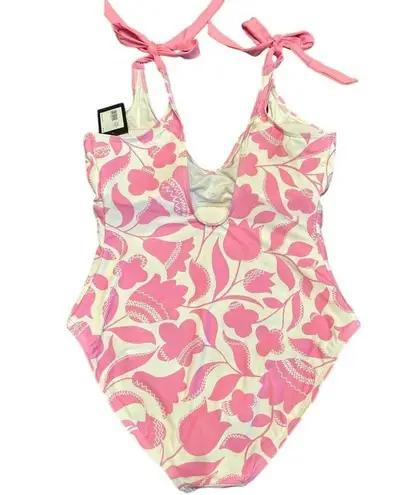 Kate Spade  Surf Pink White Tulip Floral One Piece Swimsuit Size XL NWT