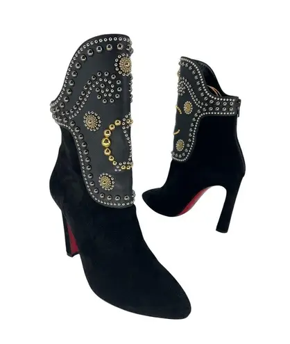 Christian Louboutin  Alix Bootic 100 Studded Suede Boots