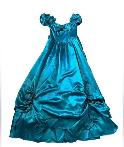 Gunne Sax 1960s Romantic Renaissance Bridal Collection Tooled Satin Dress