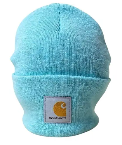 Carhartt  Womens BlueLogo Cuffed Winter Snow Bonnet Beanie Cap Hat One Size