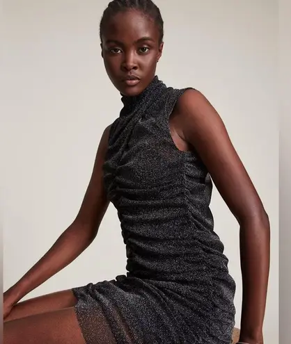 All Saints Tia Metallic Ruched Mini Dress
