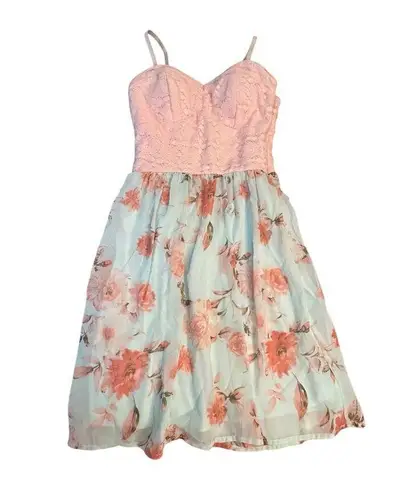 AUW Pink and Green Dress - Size M