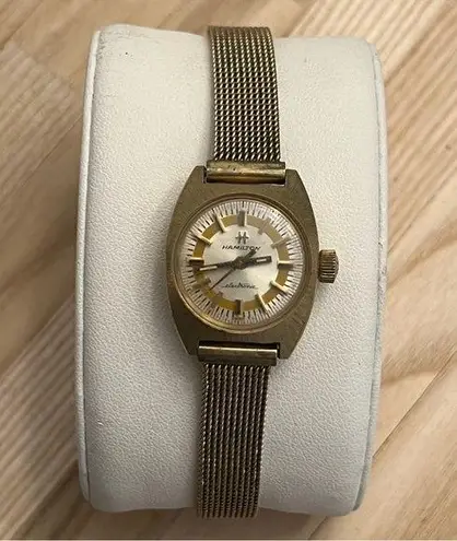 Hamilton Watch Electronic Vintage RARE 10KT Gold Plated Case and Mesh Bracelet