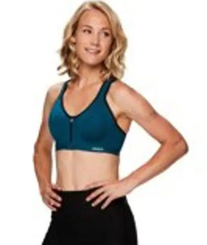 RBX Active | High Impact Maximum Support Zip Front Adjustable Sports Bra | XL Green