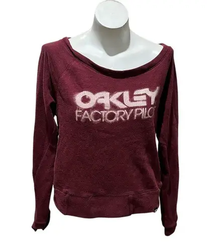 Oakley Women's Burgundy Crew Neck Sweatshirt Size S Long Sleeve Casual
