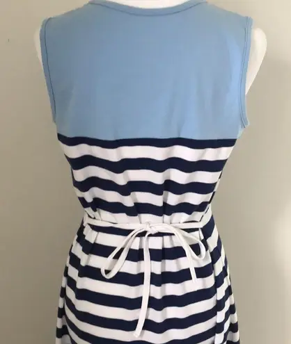 Denim & Co. Blue/White Striped Maxi Dress sz XS Blue