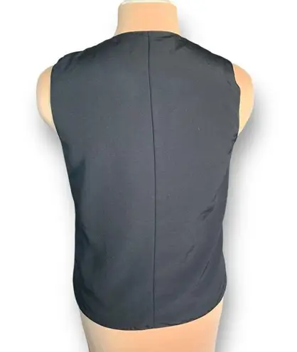 Vintage Regency Collection Black Gold Embellished Beaded Vneck Boho Vest Black Size 10