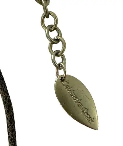 Coldwater Creek Gold Crystal Beaded Sanddollar Beachy Boho Statement Necklace