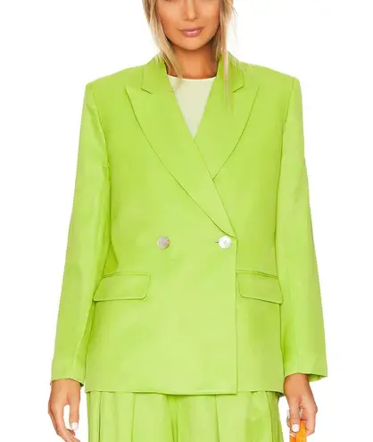 L'Academie Lime Green Boxy Blazer XS Oversized Retro 80s Designer Work $298 NEW