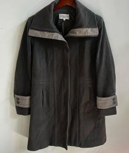 Ivan Grundahl olive green wool long trench coat sz 6 medium designed jacket