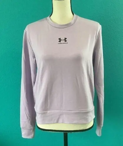 Under Armour  lavender purple loose rival Terry crew pullover in size xs