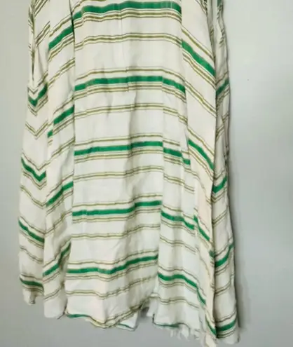 Hutch White Green Striped Marissa Full Skirt Sweetheart Neckline Dress Size 8