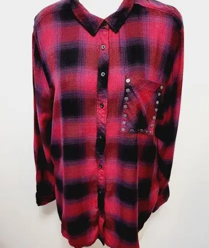 Arizona Jeans Arizona wine checkered button down size xl