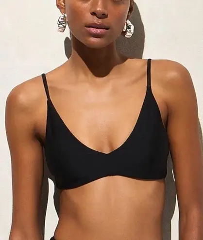 J Crew Lana Bikini Top Classic Sculpt Removable Pads Adjustable Straps Black S