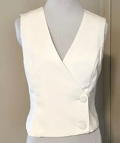 Lucy Paris Surplice Vest Top In White