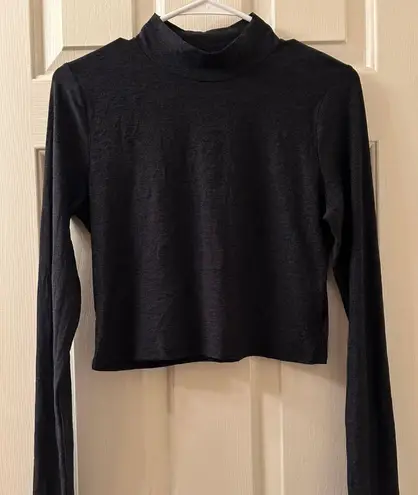 Beyond Yoga Featherweight Moving On Cropped Pullover Size Large Darkest Night