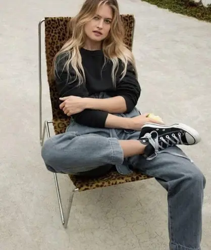 Overlover Abbott Paperbag Denim Pants Women’s Size 25 Grey Tapered 100% Cotton Gray