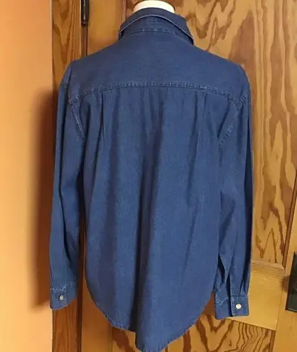 Vintage 90s autumn leaves oversized denim leaves top Size L