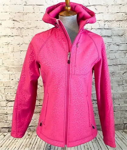 Kirkland Signature Kirkland Pink Soft Shell Fleece Lined Wind Resitant Hooded Full Zip Jacket Small - Image 1