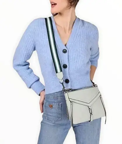 Botkier Trigger Flat Zip Crossbody Bag Detachable Nylon Strap in Soft Sage NWT