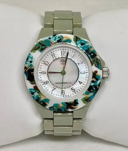 Isaac Mizrahi Isaac Mizrah Live! Ceramic green women watch 35mm floral bezel size 6” running