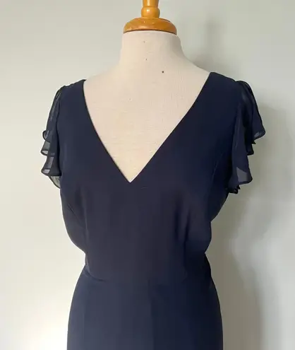 Dessy After 6 Midnight Navy Blue Chiffon Bridesmaid Formal Prom Dress