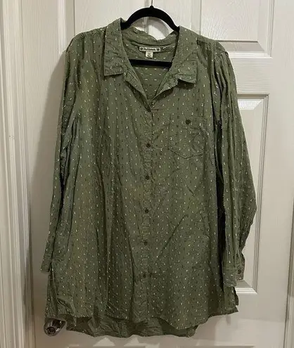 Ruff Hewn plus size button down light green shirt size 3X