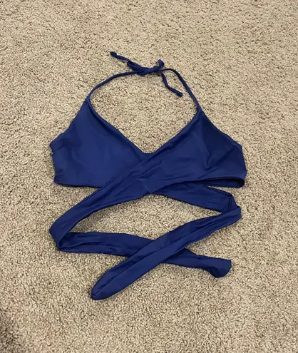 Adjustable Wrap Navy Bikini Top Blue