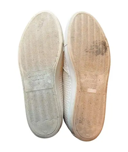 Aquatalia White Woven Leather Slip-On Alisha Sneakers Women Size 8 Made in Italy