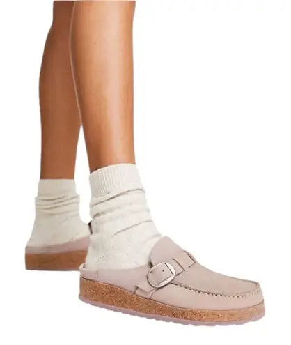 Birkenstock  Buckley Lilac Nubuck Leather Slip-On Moccasin Clog Mule Shoes - Image 1