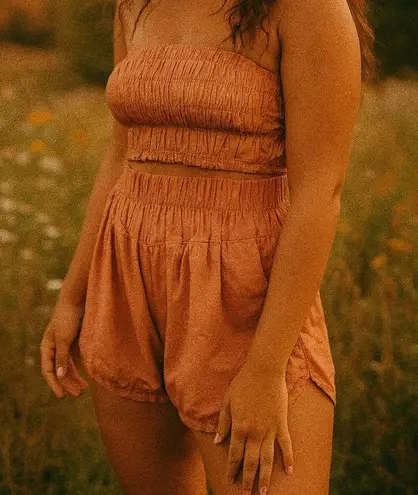 Free People Movement The Way Home Athletic Swishy Shorts Warm Coral Size Small Pink