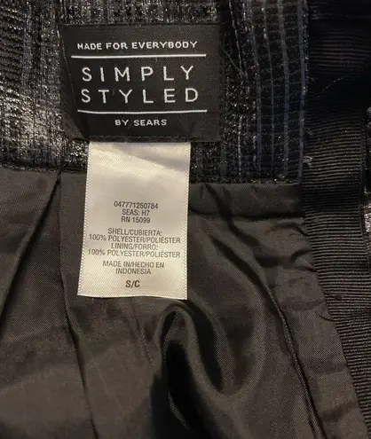 simply styled by Sears silver/gray jacquard pleated polyester midi skirt Size S