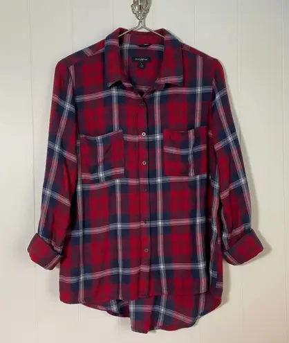 Stoosh Womens Shirt Womens XL Red & Blue Plaid Button-Up