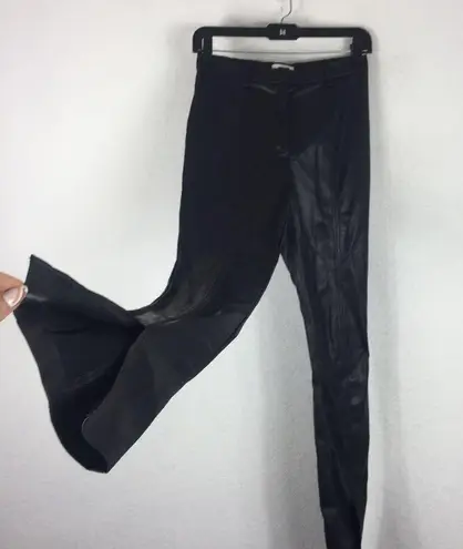 Jason Wu Black Vegan Leather Split Hem Trouser Pants Small