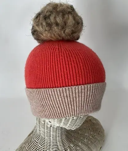 Anthropologie  Norla Canada Pom Pom knit hat Pink