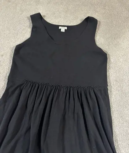 Sundance Cotton Silk Blend Sleeveless A-Line Knit MIdi Dress Black Small