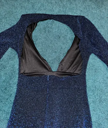 Sparkly Bodycon Cocktail Dress Blue