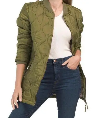 Avec Les Filles NEW Women’s Size XS Green Filled Quilted Longline Puffer Jacket